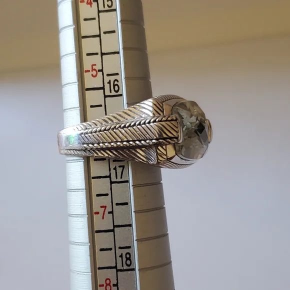 Judith Ripka Sterling Silver & Prasiolite Ring, Size 6 - Picture 12 of 13